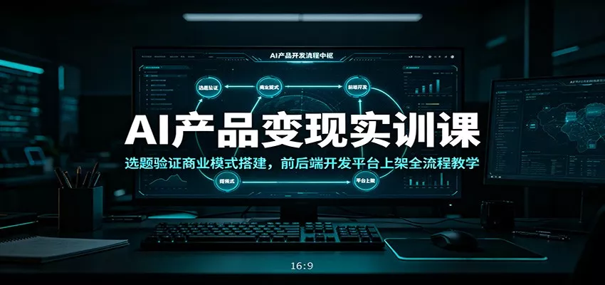 AI产品变现实训课：选题验证商业模式搭建，前后端开发平台上架全流程教学